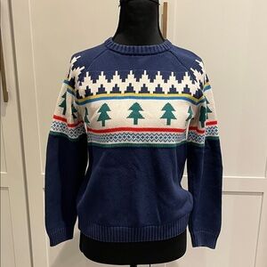 Hanna Andersson Blue patterned Festive Crewneck Sweater kids size 10 (160cm)